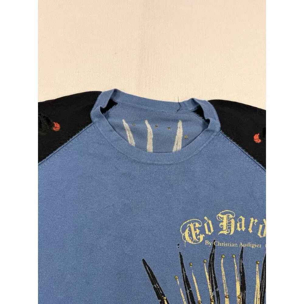 Y2k 2XL Ed Harddy Baggy Longsleeve Graphic Tee Grunge Skater Streetwear